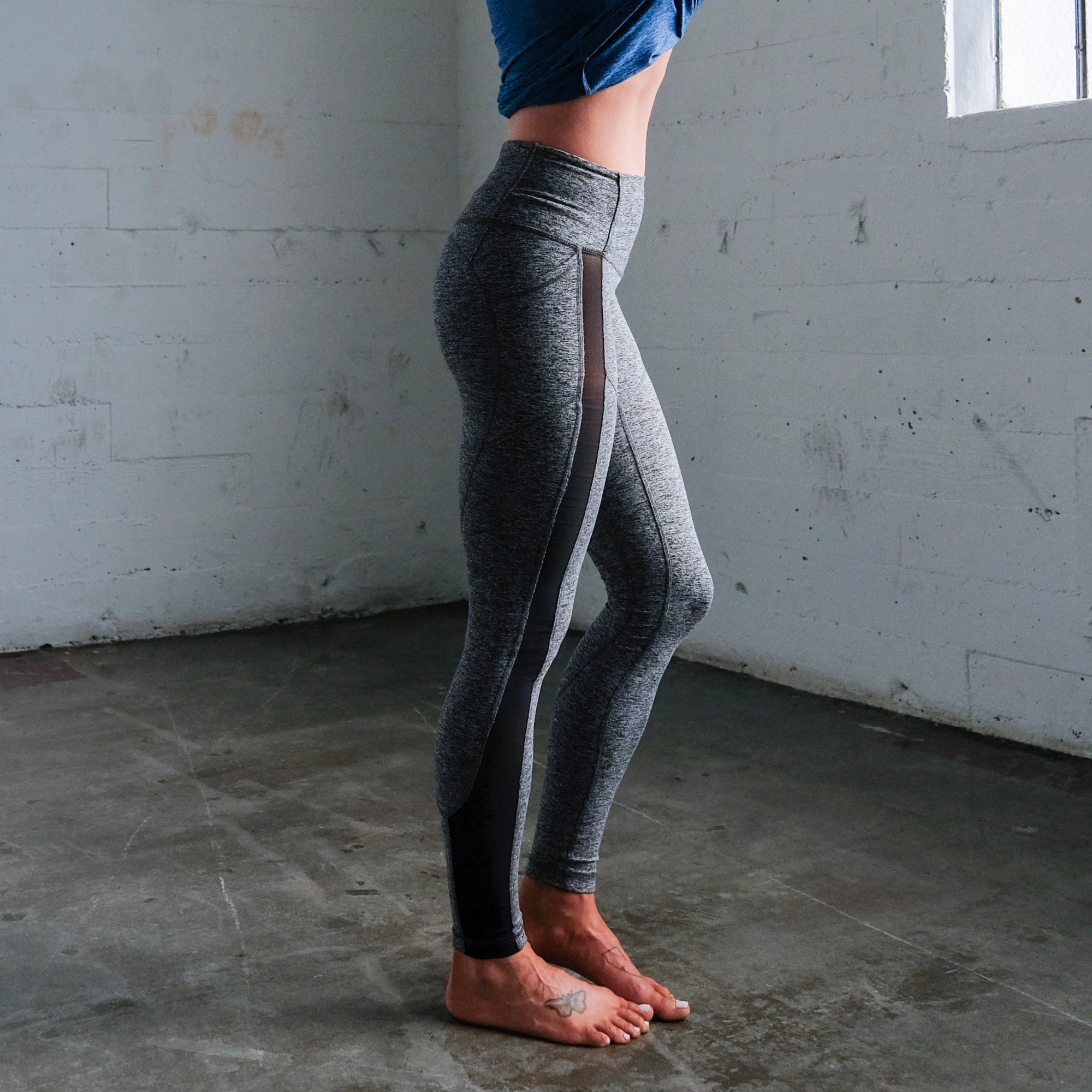 Womens Legging with Mesh Panel